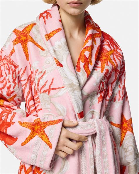 Barocco Sea Bathrobe Pink,Print 